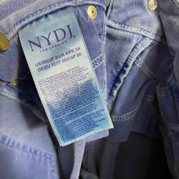 NYDJ Women's Parisian Blue Colored Raw Hem Sheri Ankle Straight Stretch Jeans 2 - Picture 8 of 11